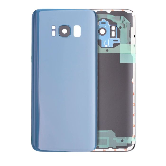 Rückglas mit Kameralinse für Galaxy S8 (ohne Logo) (Coral Blue)