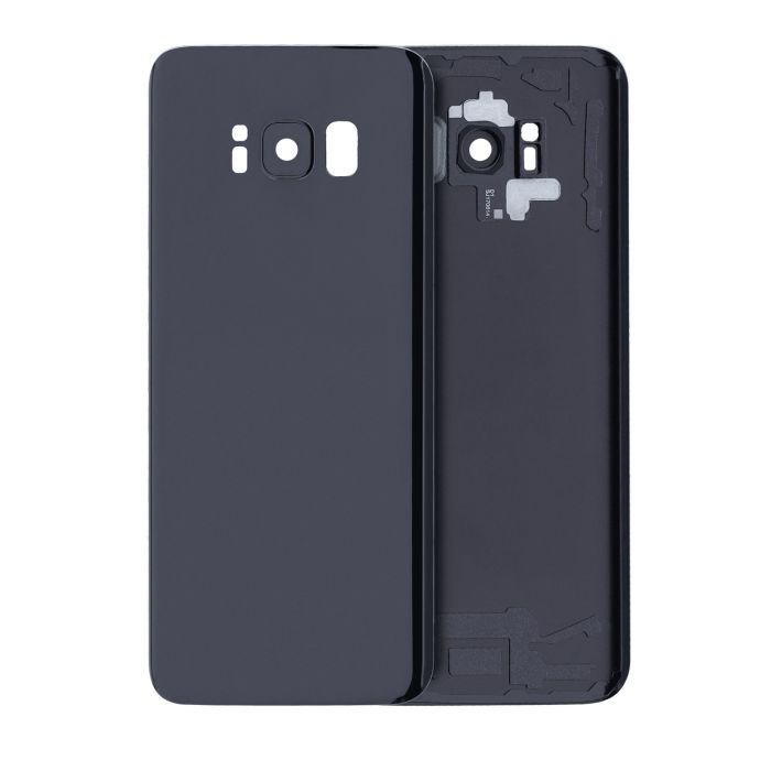 Rückglas mit Kameralinse für Galaxy S8 (ohne Logo) (Midnight Black)