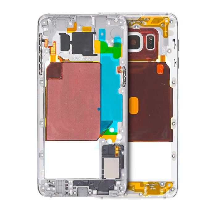 Mittelrahmen für Samsung Galaxy S6 Rand Plus (mit Kleinteilen) (White Pearl)