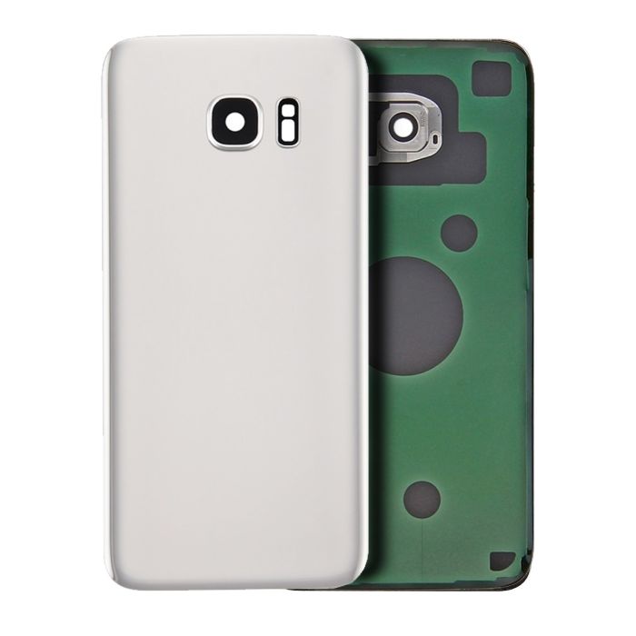 Rückglas mit Kameralinse für Galaxy S7 (ohne Logo) (Aftermarket Plus) (Weiß)