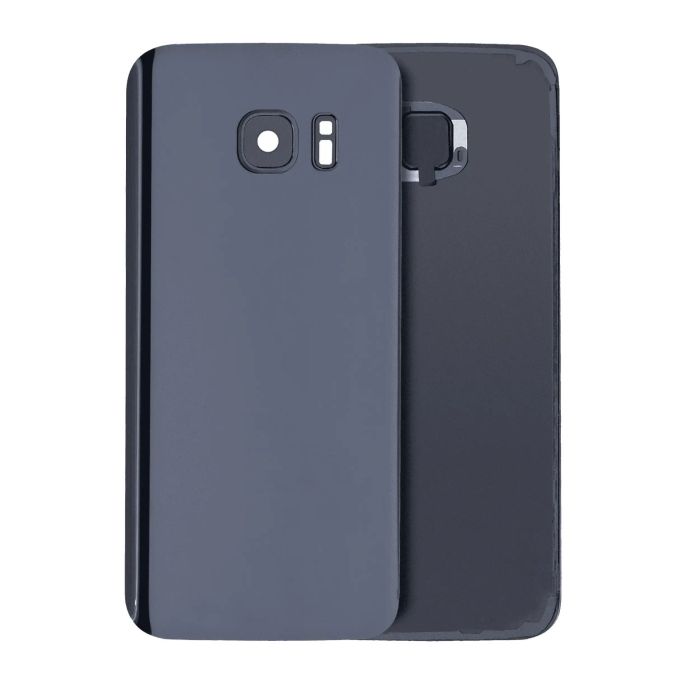 Rückglas mit Kameralinse für Galaxy S7 (ohne Logo) (Black Onyx)