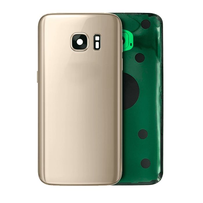 Rückglas mit Kameralinse für Galaxy S7 (ohne Logo) (Gold Platinum)