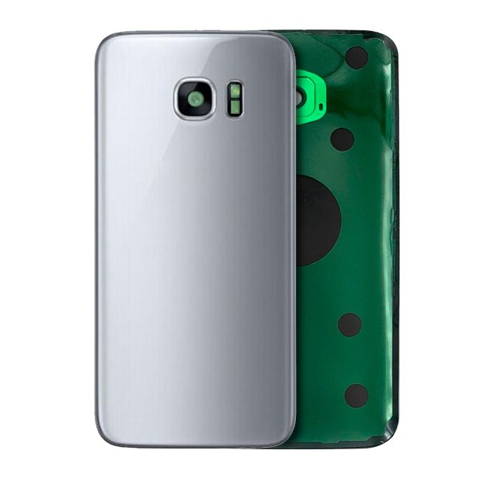 Rückglas mit Kameralinse für Galaxy S7 (ohne Logo) (Aftermarket Plus) (Silber)