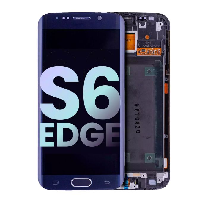 OLED Display mit Rahmen für Galaxy S6 Rand (Service Pack) (Black Sapphire)