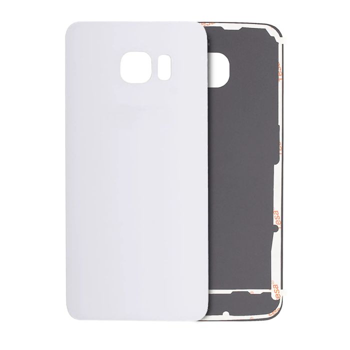 Rückglas für Samsung Galaxy S6 Rand (ohne Logo) (Aftermarket Plus) (Weiß)