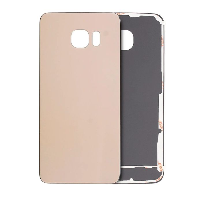 Rückglas für Samsung Galaxy S6 Rand (ohne Logo) (Aftermarket Plus) (Gold)