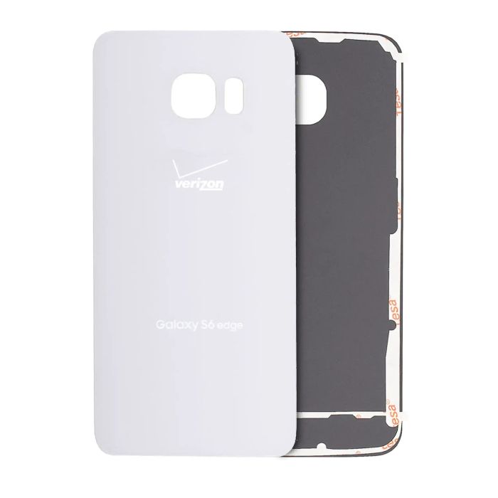 Rückglas ohne Kameralinse für Samsung Galaxy S6 Rand (Service Pack) (Weiß)