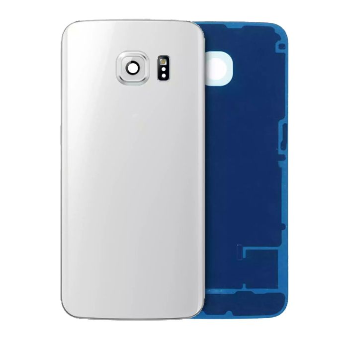 Rückglas mit Kameralinse für Samsung Galaxy S6 Rand (Service Pack) (Weiß)