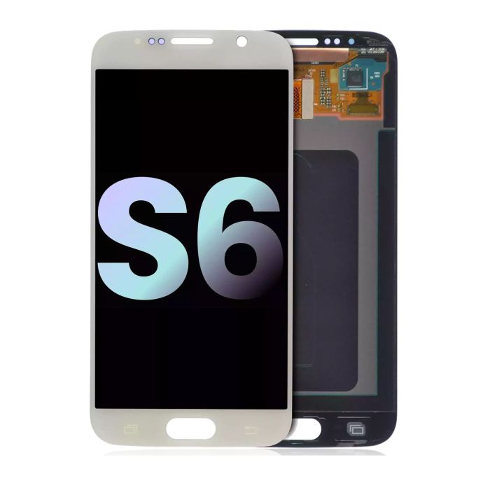 OLED Display ohne Rahmen für Galaxy S6 (Service Pack) (White Pearl)