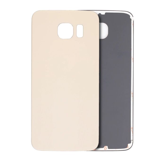Rückglas für Samsung Galaxy S6 (ohne Logo) (Aftermarket Plus) (Gold)