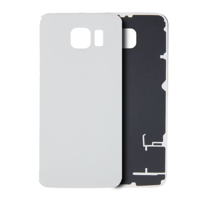 Rückglas für Samsung Galaxy S6 (ohne Logo) (Aftermarket Plus) (Weiß)