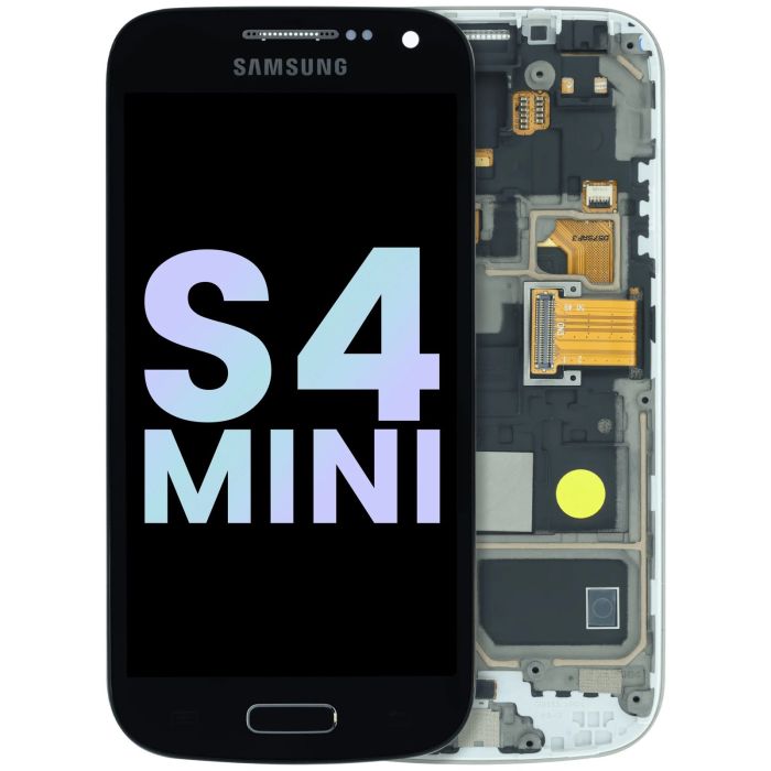 OLED Display mit Rahmen für Galaxy S4 mini (Service Pack) (Schwarz)