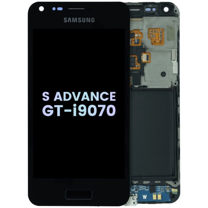 OLED Display mit Rahmen für Galaxy S Advance GT-i9070 (Service Pack) (Schwarz)
