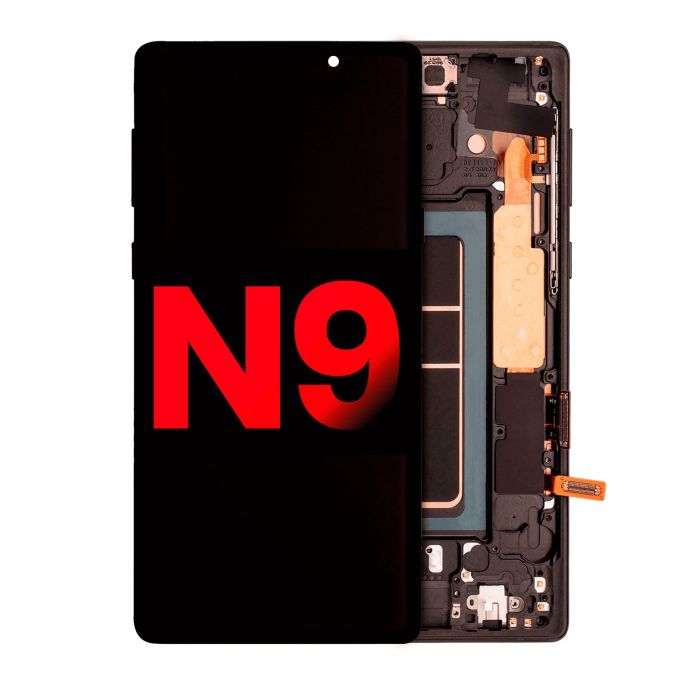 OLED Display mit Rahmen für Galaxy Note 9 (Aftermarket Plus) (Midnight Black)