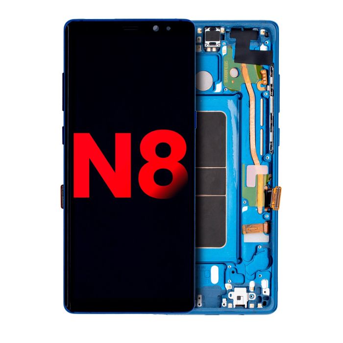 OLED Display mit Rahmen für Galaxy Note 8 (Aftermarket Plus) (Deep sea Blue)