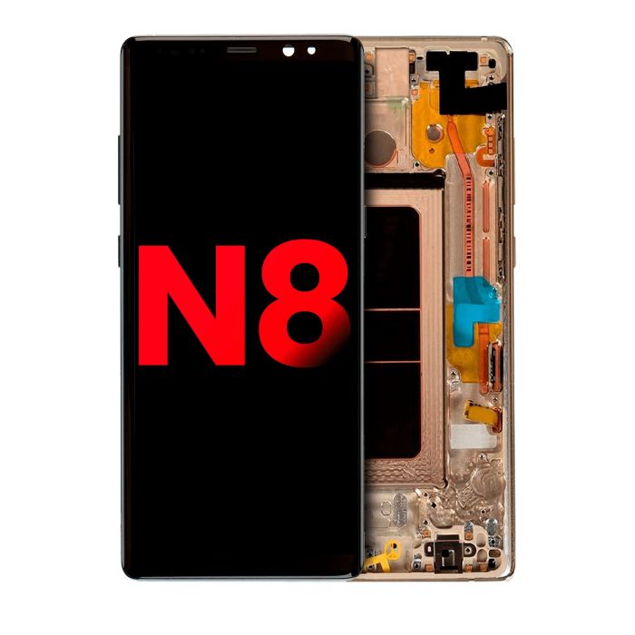 OLED Display mit Rahmen für Galaxy Note 8 (Aftermarket Plus) (Maple Gold)