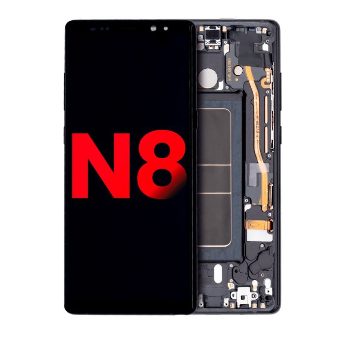 OLED Display mit Rahmen für Galaxy Note 8 (Aftermarket Plus) (Midnight Black)