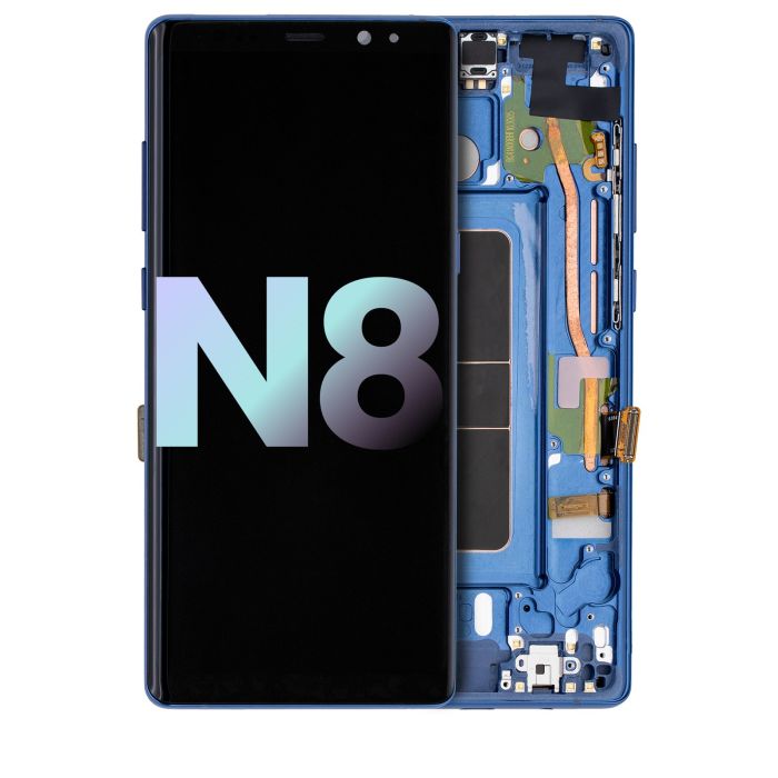 OLED Display Einheit mit Rahmen für Samsung Galaxy Note 8 (Service Pack) (Blau)