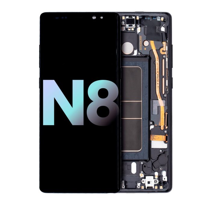 OLED Display mit Rahmen für Galaxy Note 8 (Service Pack) (Midnight Black)