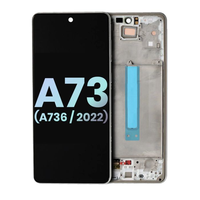Oled Assembly mit Rahmen für Galaxy A73 5G (A736/ 2022) (Service Pack) (Grau)