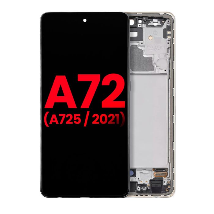 OLED Display mit Rahmen für Samsung A72 (A725/ 2021) (6.67") (Awesome White)