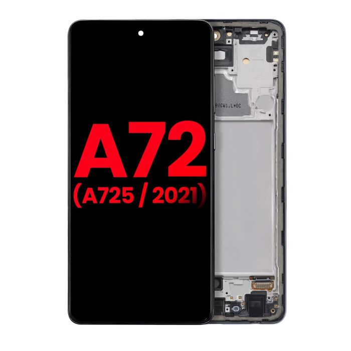 OLED Display mit Rahmen für Samsung A72 (A725/ 2021) (6.67") (Awesome Black)