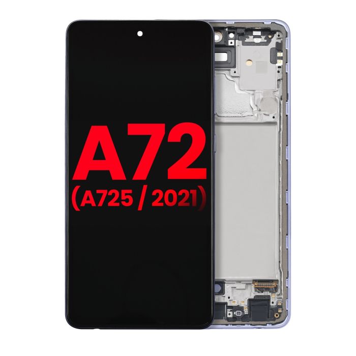 OLED Display mit Rahmen für Samsung A72 (A725/ 2021) (6.67") (Awesome Violet)