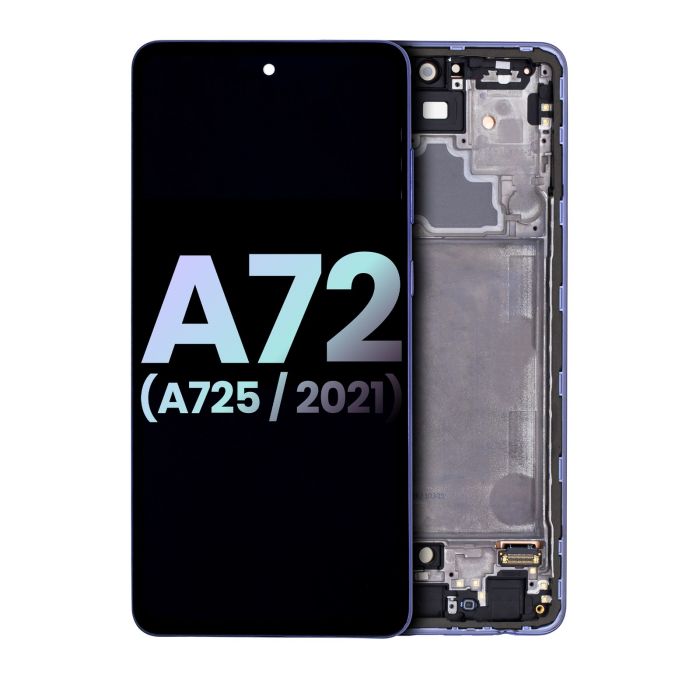 OLED Display mit Rahmen für Samsung A72 (Service Pack) (Awesome Violet)
