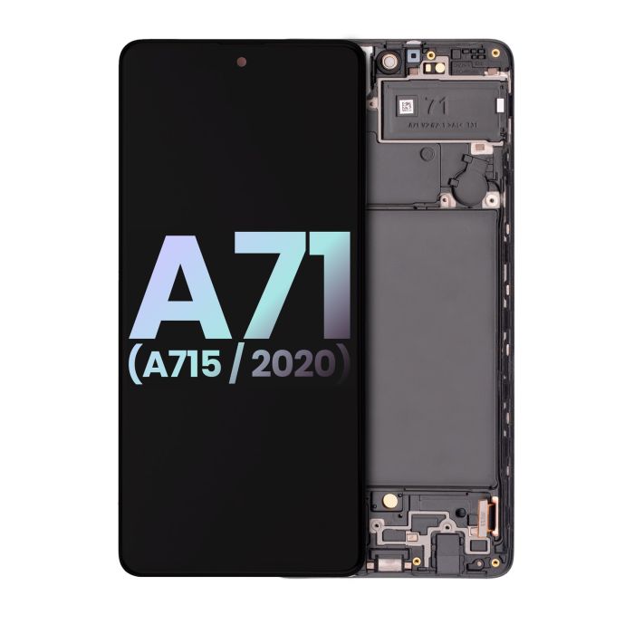 OLED Display mit Rahmen für Galaxy A71 (A715/ 2020) (Service Pack) (All Colors)