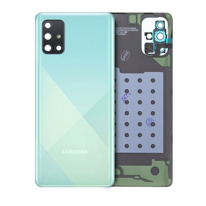 Rückglas mit Kameralinse für Samsung Galaxy A71 (Service Pack) (Crush Blue)