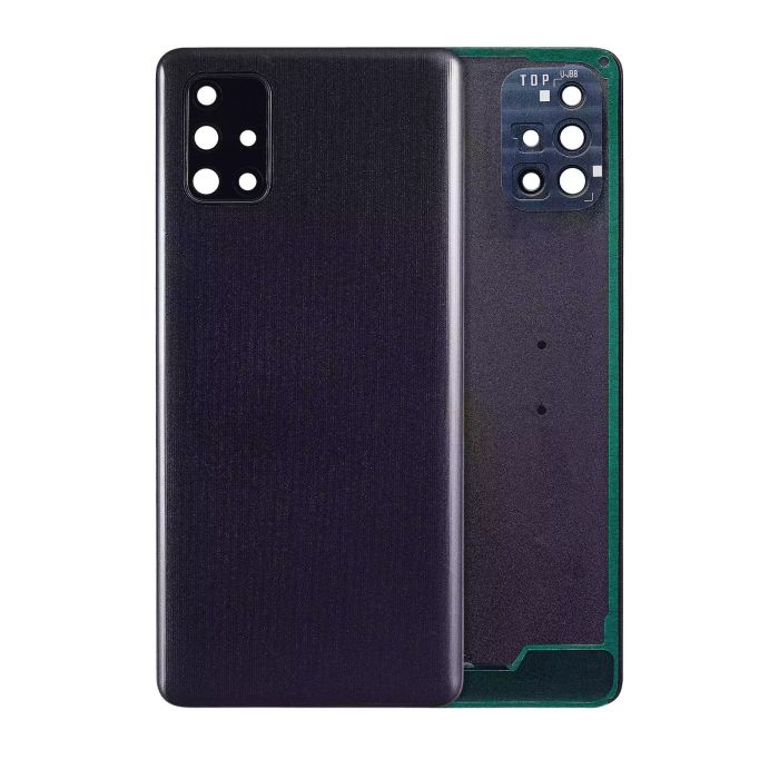 Rückglas mit Kameralinse für Galaxy A71 (A715/ 2020) (Service Pack) (Schwarz)