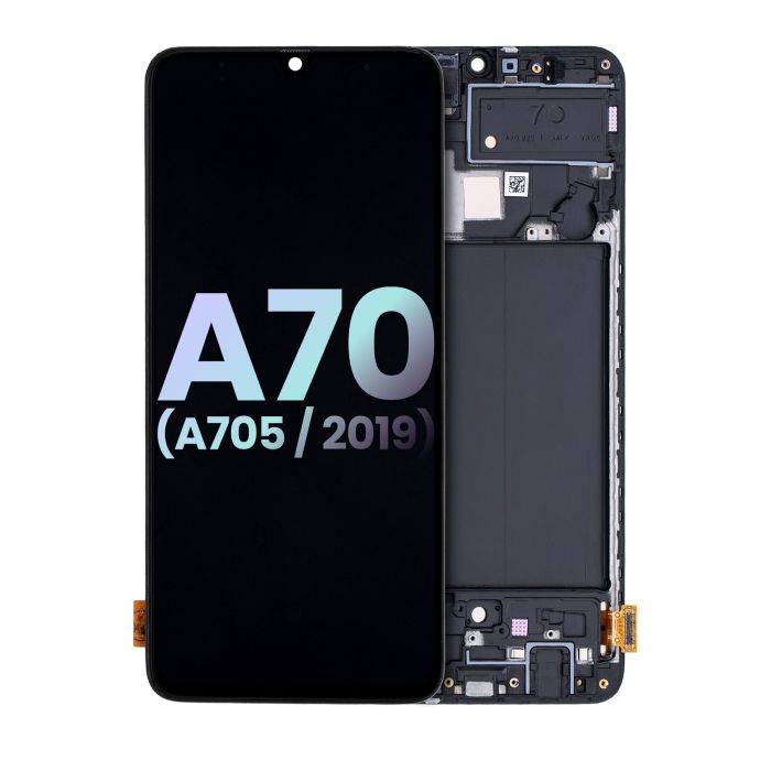 OLED Display mit Rahmen für Galaxy A70 (A705/ 2019) (Service Pack) (All Colors)