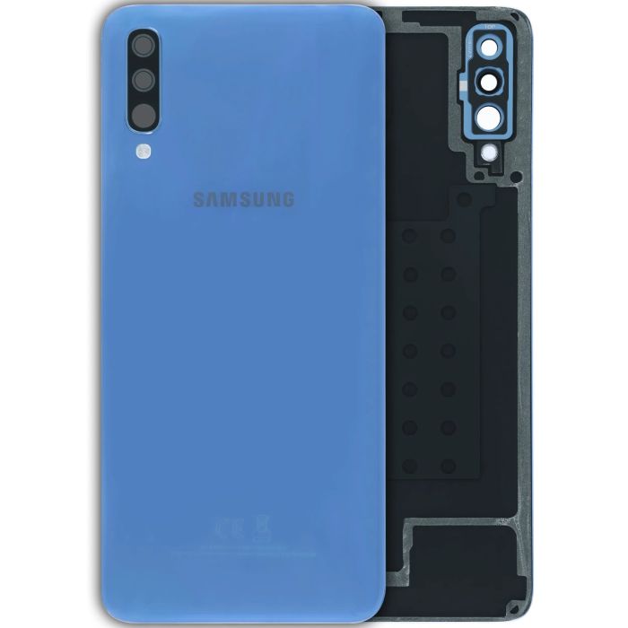 Rückseite Abdeckung mit Kameralinse für Galaxy A70 (Service Pack) (Blau)