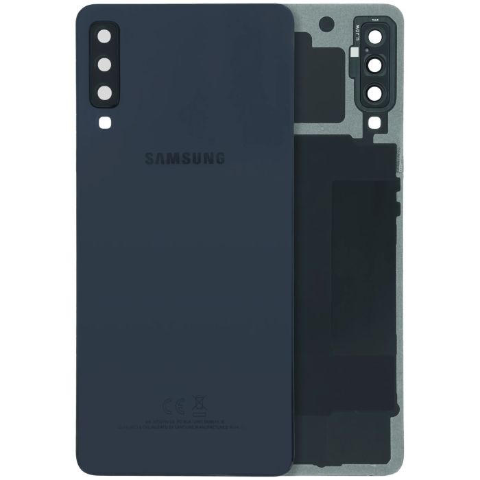 Rückseite Abdeckung mit Kameralinse für Galaxy A7 (Service Pack) (Schwarz)