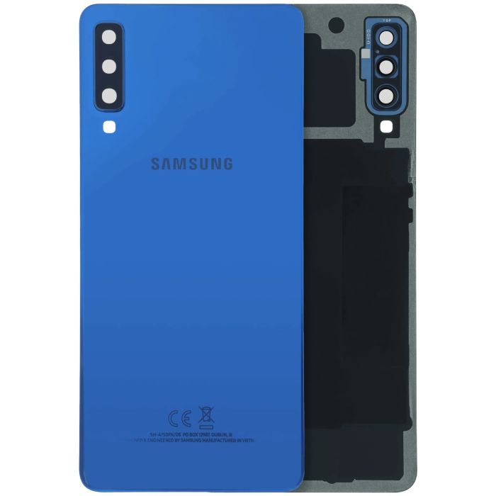 Rückseite Abdeckung mit Kameralinse für Galaxy A7 (Service Pack) (Blau)