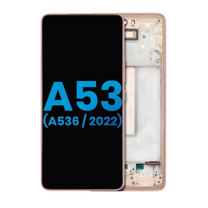 LCD Display mit Rahmen für Galaxy A53 5G (Aftermarket Incell) (Peach)