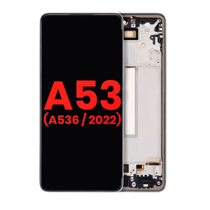 OLED Display mit Rahmen für Galaxy A53 5G (A536/ 2022) (6.36") (Schwarz)