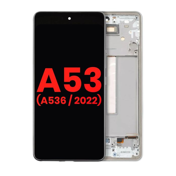 OLED Display mit Rahmen für Galaxy A53 5G ( A536/ 2022) (6.36") (Weiß)