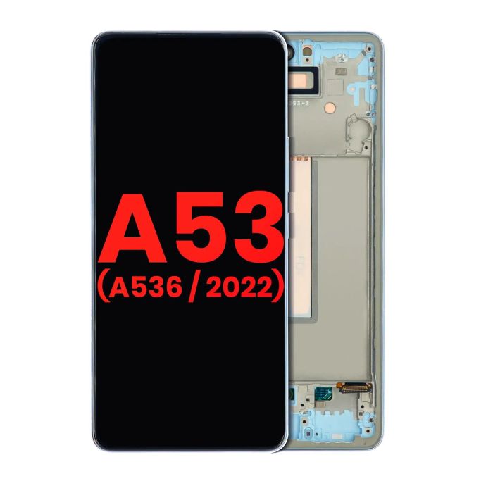 OLED Display mit Rahmen für Galaxy A53 5G (A536/ 2022) (6.46") (Blau)