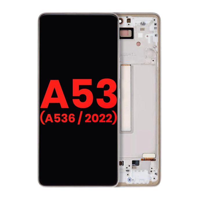 OLED Display mit Rahmen für Galaxy A53 5G (A536/ 2022) (6.46") (Weiß)