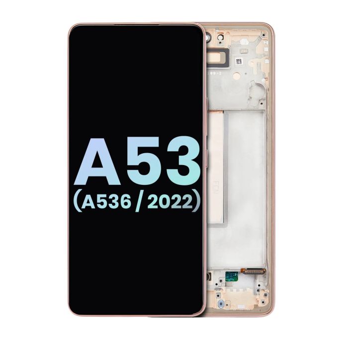 OLED Display mit Rahmen für Galaxy A53 5G (A536/ 2022) (Service Pack) (Peach)