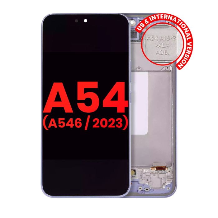 OLED Display mit Rahmen für Galaxy A54 5G (Aftermarket Plus) (Violet)