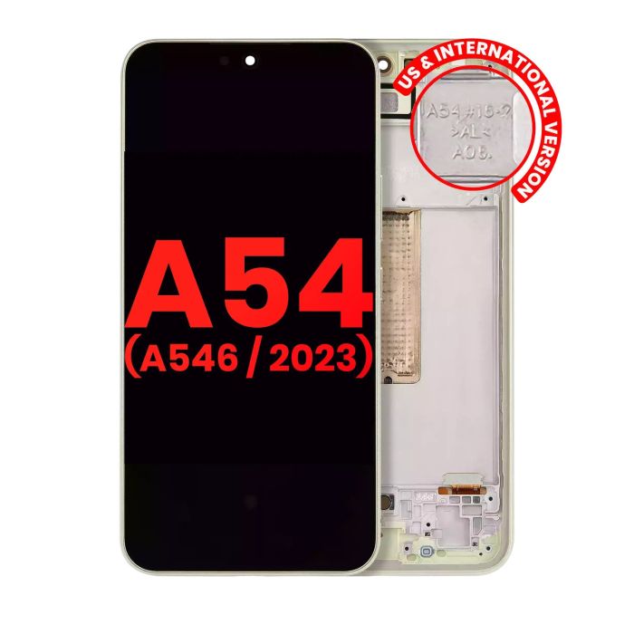 OLED Display mit Rahmen für Galaxy A54 5G (Aftermarket Plus) (Lime)