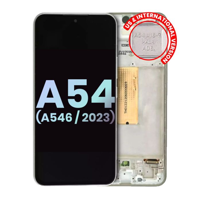 OLED Display mit Rahmen für Galaxy A54 5G (Service Pack) (Weiß)