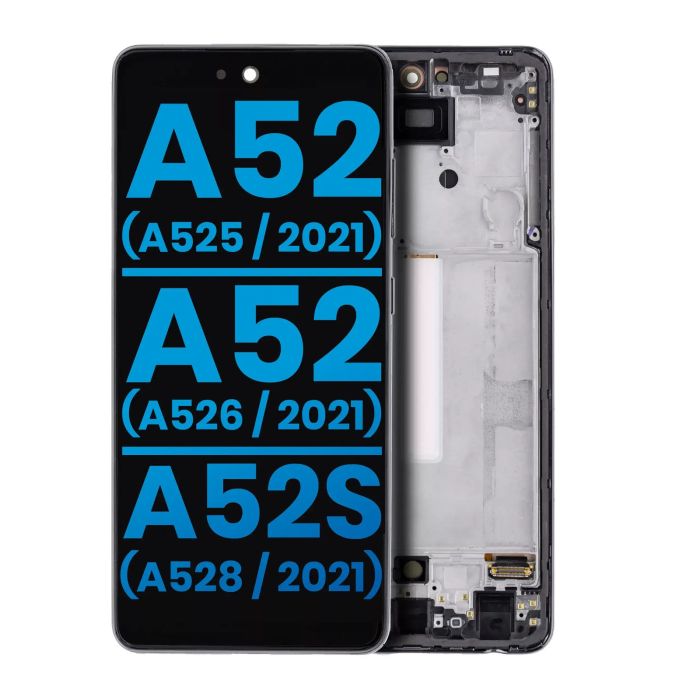 LCD Display mit Rahmen (ohne Fingerabdruck Sensor) für Galaxy A52 4G