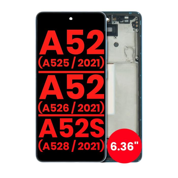 OLED Display mit Rahmen für Galaxy A52 4G (A526/ 2021) (A528/ 2021) (6.36")