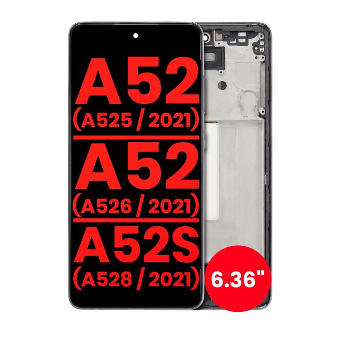 OLED Display mit Rahmen für Galaxy A52 4G (A525/ 2021) (A526/ 2021)