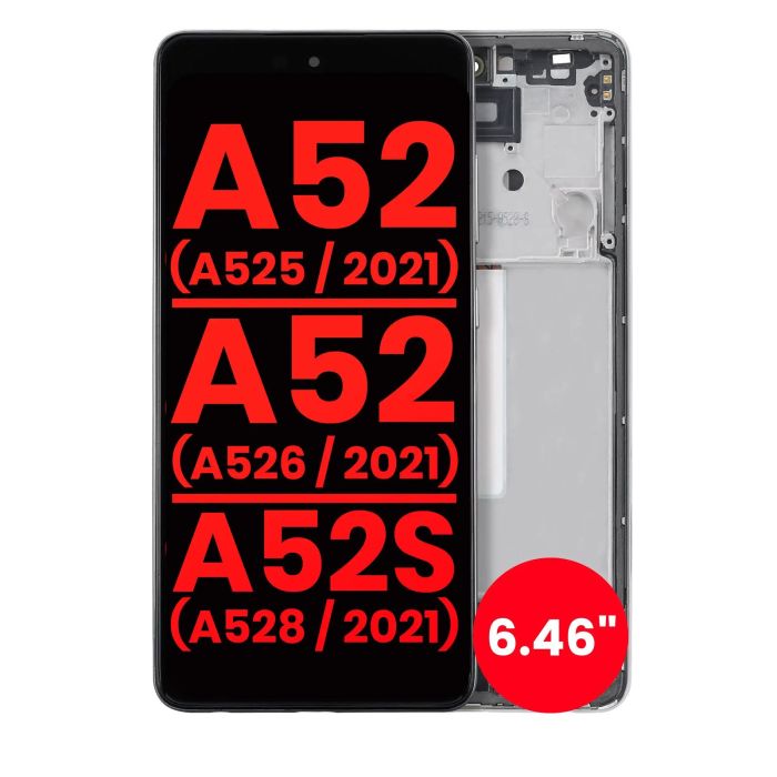 OLED Display mit Rahmen für Galaxy A52 4G (A526/ 2021) (A528/ 2021) (6.46")