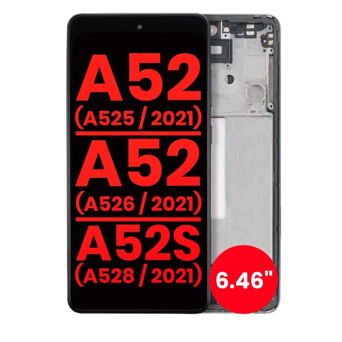 OLED Display mit Rahmen für Galaxy A52 4G (A526/ 2021) (A528/ 2021)