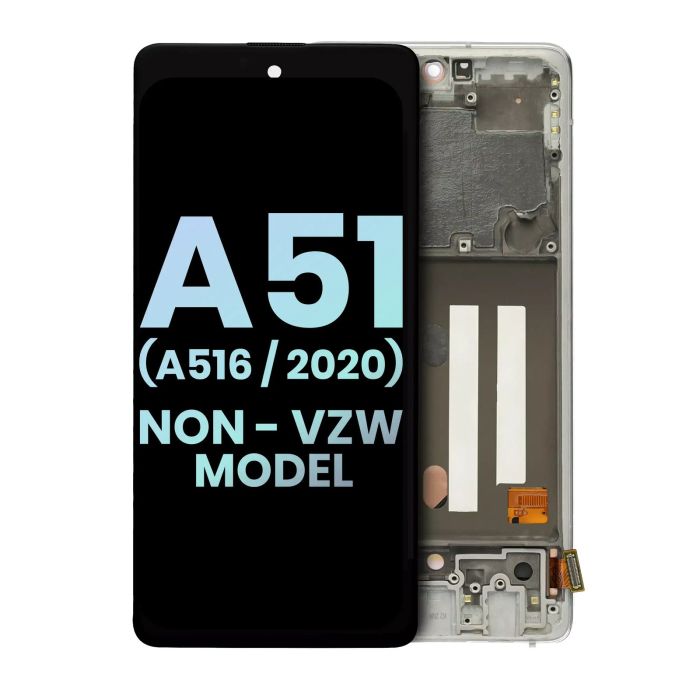 OLED Display mit Rahmen für Galaxy A51 5G (Service Pack) (Prism Cube White)